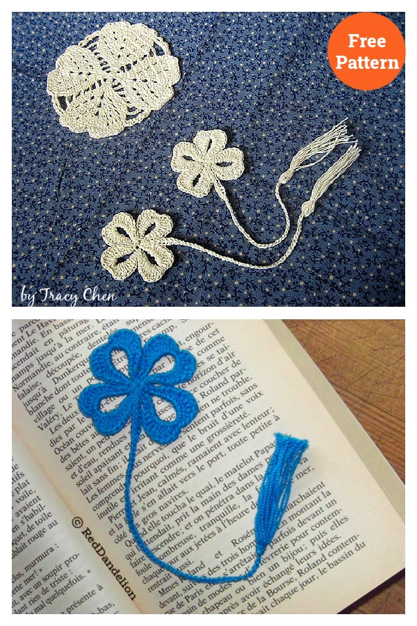 Simply Lucky Clover Bookmark Free Crochet Pattern