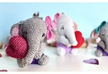 Sweet Pea Valentine Elephant Amigurumi Free Crochet Pattern