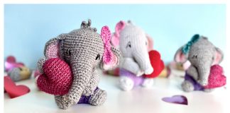 Sweet Pea Valentine Elephant Amigurumi Free Crochet Pattern