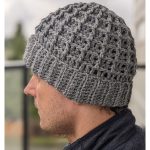 Waffle Hat for Men Free Crochet Pattern