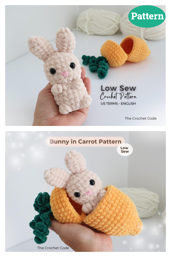 Amigurumi Bunny in Carrot Sleeping Bag Crochet Pattern
