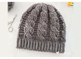 Crossed Cable Beanie Free Crochet Pattern