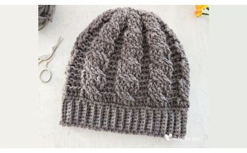 Crossed Cable Beanie Free Crochet Pattern