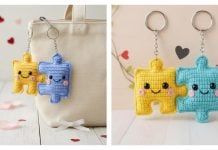 Love Puzzle Piece Keychain Crochet Pattern
