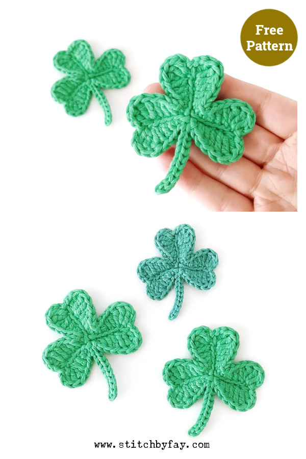Shamrock Applique Free Crochet Pattern 