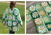 Vintage Retro Daisy Granny Square Cardigan Free Crochet Pattern