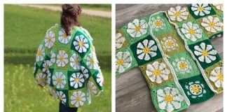 Vintage Retro Daisy Granny Square Cardigan Free Crochet Pattern