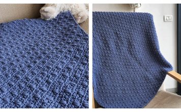 C2C Moss Stitch Blanket Free Crochet Pattern and Video Tutorial