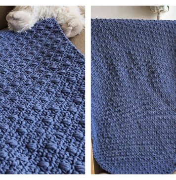 C2C Moss Stitch Blanket Free Crochet Pattern and Video Tutorial