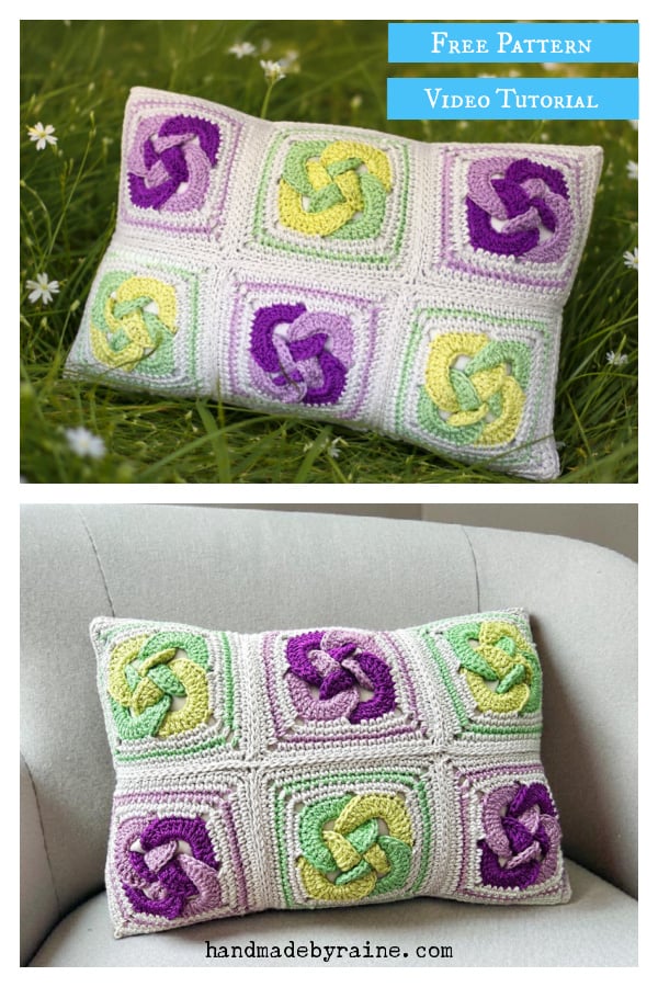 Celtic Knot Pillow Free Crochet Pattern and Video Tutorial