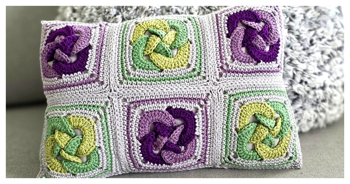 Celtic Knot Pillow Free Crochet Pattern and Video Tutorial