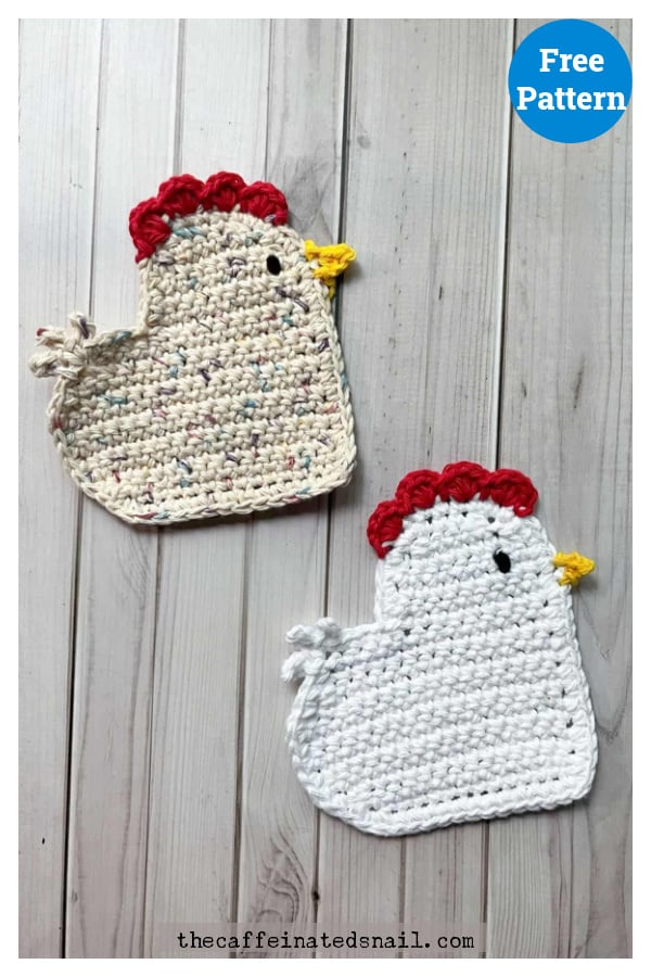 Chicken Coaster Free Crochet Pattern