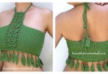 Crop Halter Leaves Top Free Crochet Pattern and Video Tutorial Crop Halter Leaves Top Free Crochet Pattern and Video Tutorial