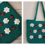 Daisies and Lady Bugs Bag Free Crochet Pattern and Video Tutorial