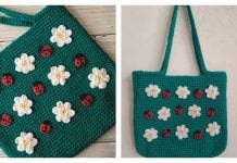 Daisies and Lady Bugs Bag Free Crochet Pattern and Video Tutorial