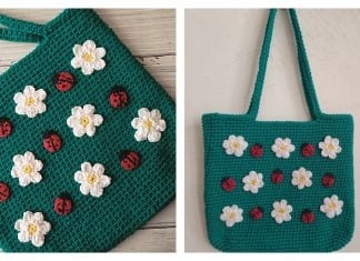 Daisies and Lady Bugs Bag Free Crochet Pattern and Video Tutorial