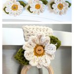 Daisy Flower Appliqué Free Crochet Pattern and Video Tutorial