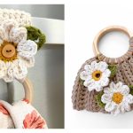 Daisy Flower Appliqué Free Crochet Pattern and Video Tutorial