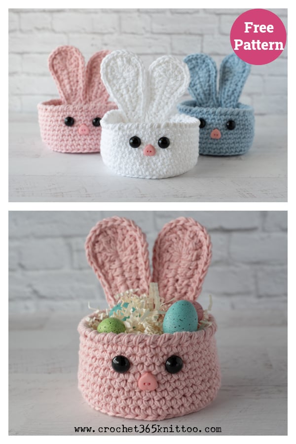 Easter Bunny Basket Free Crochet Pattern