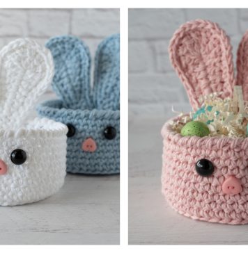 Easter Bunny Basket Free Crochet Pattern