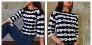 Easy Flower Sweater Free Crochet Pattern and Video tutorial