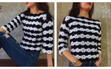 Easy Flower Sweater Free Crochet Pattern and Video tutorial