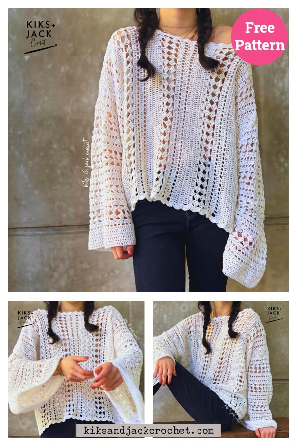 Flowy Boho Lace Top Free Crochet Pattern
