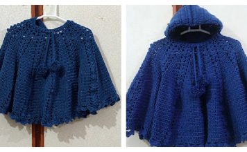 Girls Hooded Poncho Free Pattern and Video Tutorial