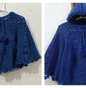 Girls Hooded Poncho Free Pattern and Video Tutorial