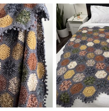Hygge Burst Hexie Blanket Free Crochet Pattern