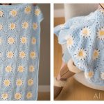 Plush Daisy Blanket Free Crochet Pattern and Video Tutorial