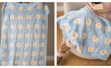 Plush Daisy Blanket Free Crochet Pattern and Video Tutorial