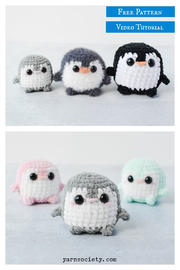 Pocket Penguin Free Crochet Pattern and Video Tutorial