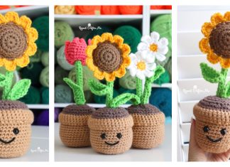 Potted Flower Plants Free Crochet Pattern
