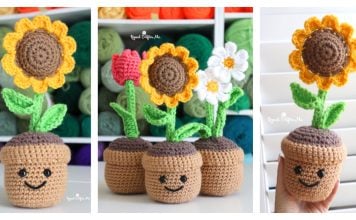 Potted Flower Plants Free Crochet Pattern