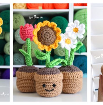 Potted Flower Plants Free Crochet Pattern