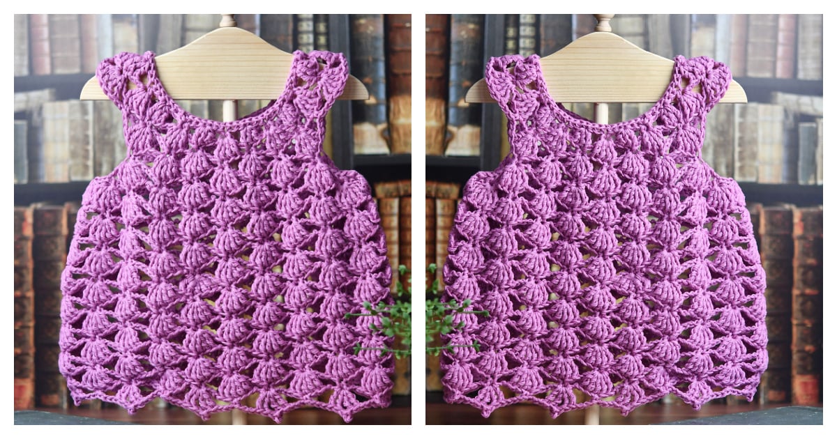 Shell Stitch Baby Dress Free Crochet Pattern