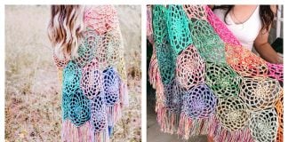 Stash Buster Motif Shawl Free Crochet Pattern and Video Tutorial