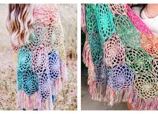 Stash Buster Motif Shawl Free Crochet Pattern and Video Tutorial