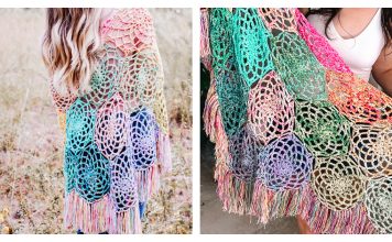 Stash Buster Motif Shawl Free Crochet Pattern and Video Tutorial
