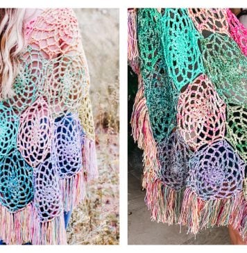 Stash Buster Motif Shawl Free Crochet Pattern and Video Tutorial