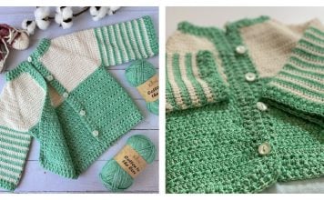 Sweet Stripes Baby Cardigan Free Crochet Pattern