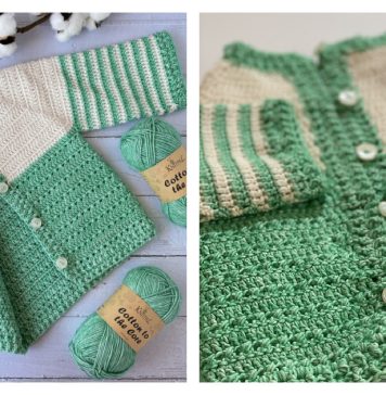 Sweet Stripes Baby Cardigan Free Crochet Pattern