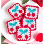 Cherry Design Granny Square Crochet Pattern