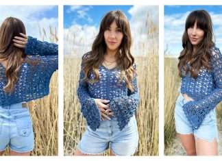 Coastal Belle Crop Free Crochet Pattern and Video Tutorial