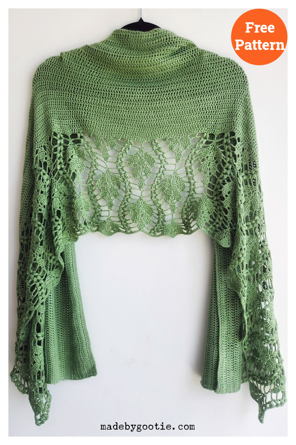 Drifting Leaves Shawl Free Crochet Pattern