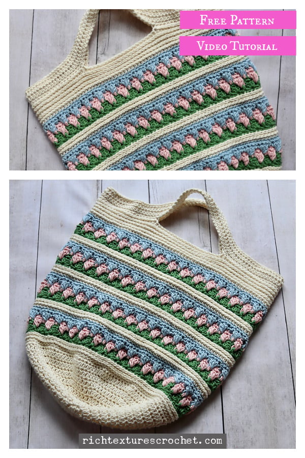 Garden Party Market Bag Free Crochet Pattern and Video Tutorial