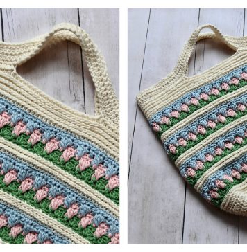Garden Party Market Bag Free Crochet Pattern and Video Tutorial