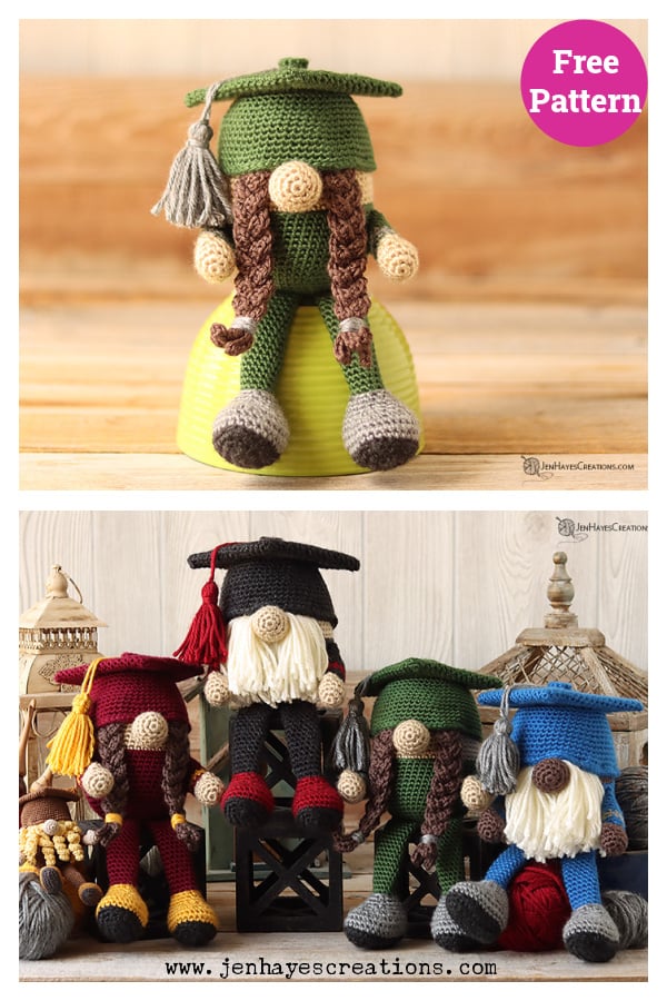 Graduation Gnome Free Crochet Pattern