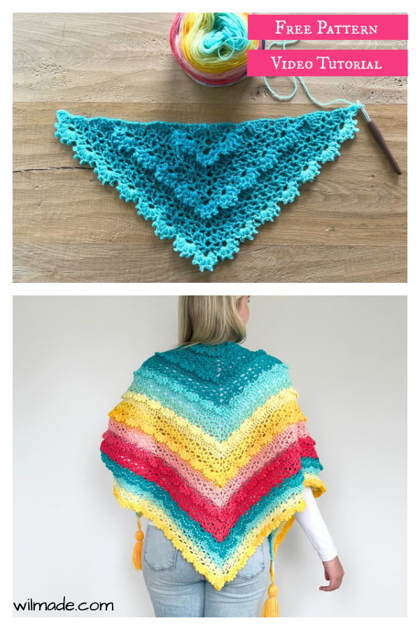 Izabela Shawl Free Crochet Pattern and Video Tutorial 